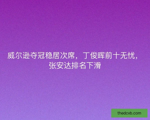威尔逊夺冠稳居次席，丁俊晖前十无忧，张安达排名下滑